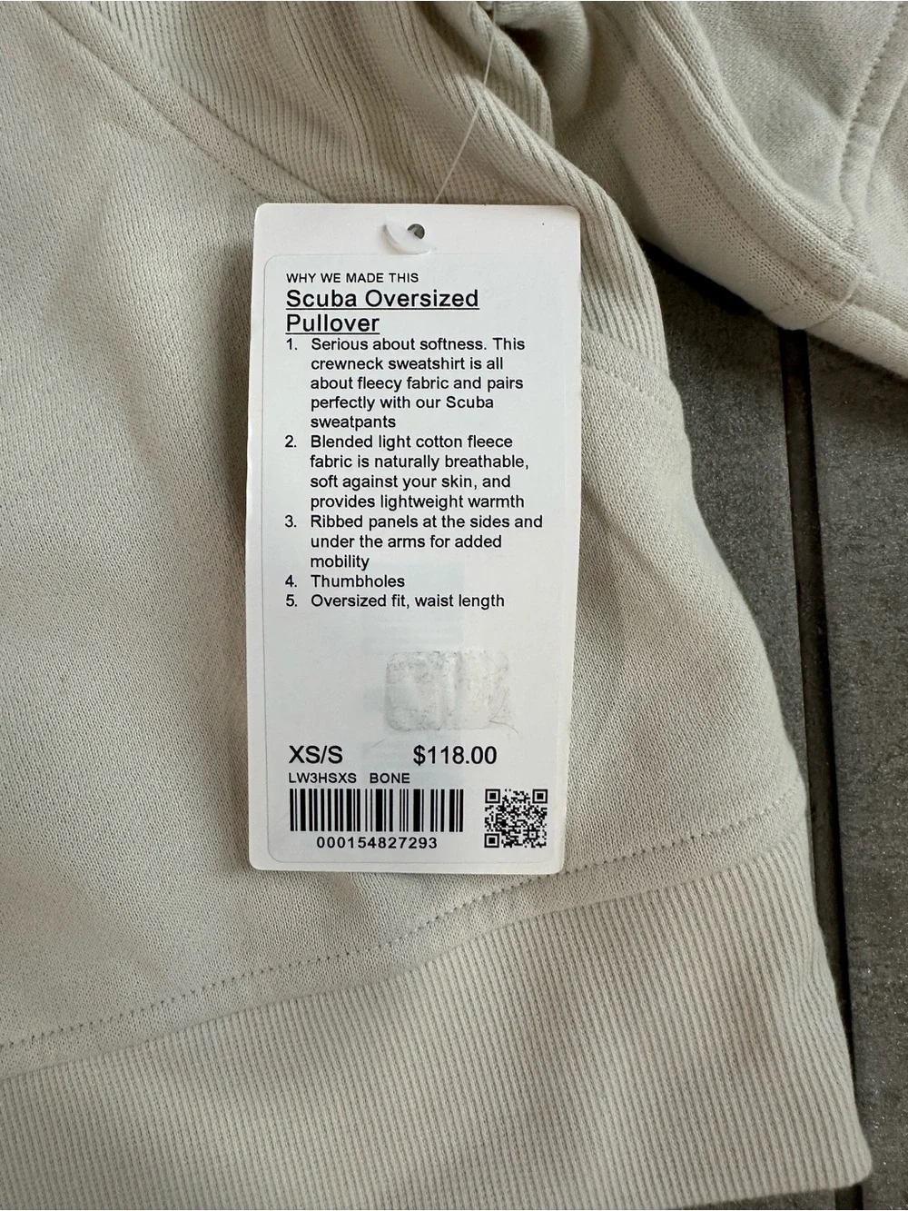 lululemon athletica Cream Embossed Logo Crewneck Sweatshirt - Picture 3 of 5